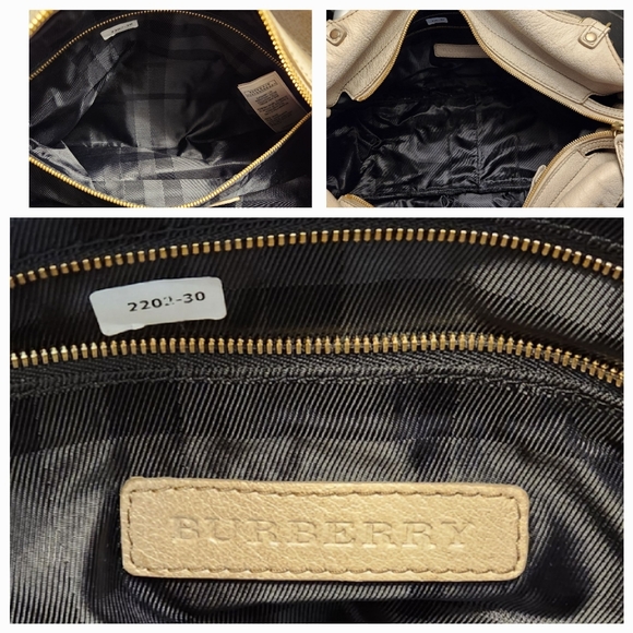 BURBERRY Beige Pebble Grain Leather Zip & Turn lock Satchel - Picture 14 of 16